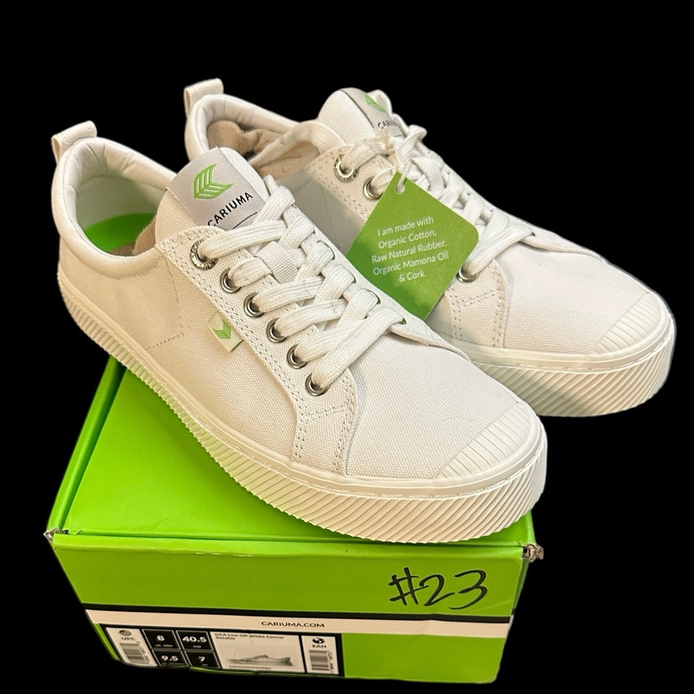 Cariuma OCA Low Off-White Canvas Sneakers Shoes - Picture 7 of 8